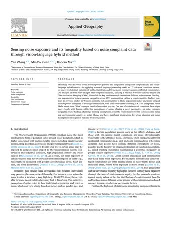 Sensing noise exposure and its inequality based on noise complaint data through vision-language hybrid method 