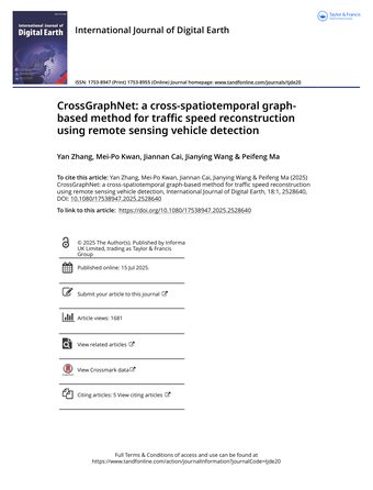 CrossGraphNet: a cross-spatiotemporal graph-based method for traffic speed reconstruction using remote sensing vehicle detection 