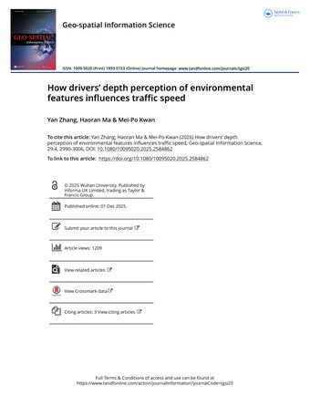 How drivers’ depth perception of environmental features influences traffic speed 